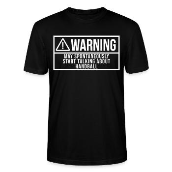 Handball - Stanley/Stella Unisex Bio-T-Shirt CRAFTER - Schwarz - Vorne - Alina (178cm) & Michal (187cm)