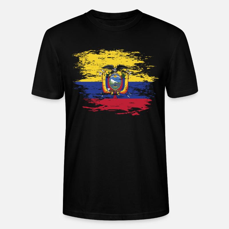 Drapeau de l'Équateur utilisé - T-shirt bio CRAFTER Stanley Stella Unisexe - noir