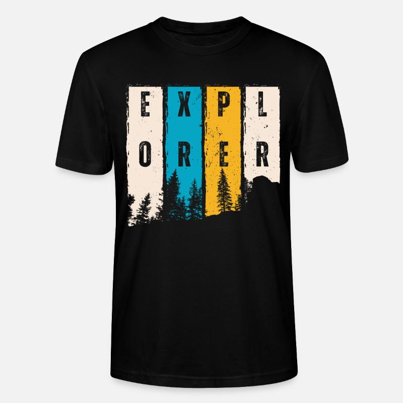 Entdecker Wald Bäume Silhouette - Stanley/Stella Unisex Bio-T-Shirt CRAFTER - Schwarz