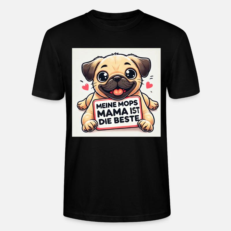 Lustiger Hund mit Kinder Botschaft - Stanley/Stella Unisex Bio-T-Shirt CRAFTER - Schwarz