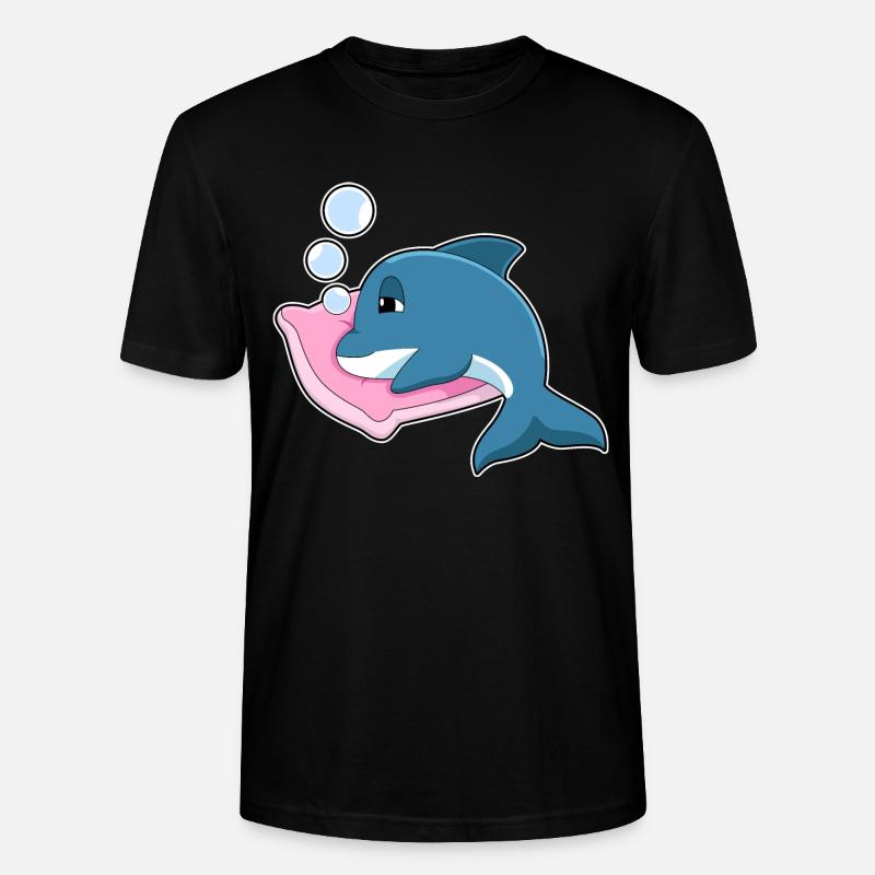Dolphin Sleeping Pillow - Stanley/Stella CRAFTER Unisex Organic T-Shirt - black