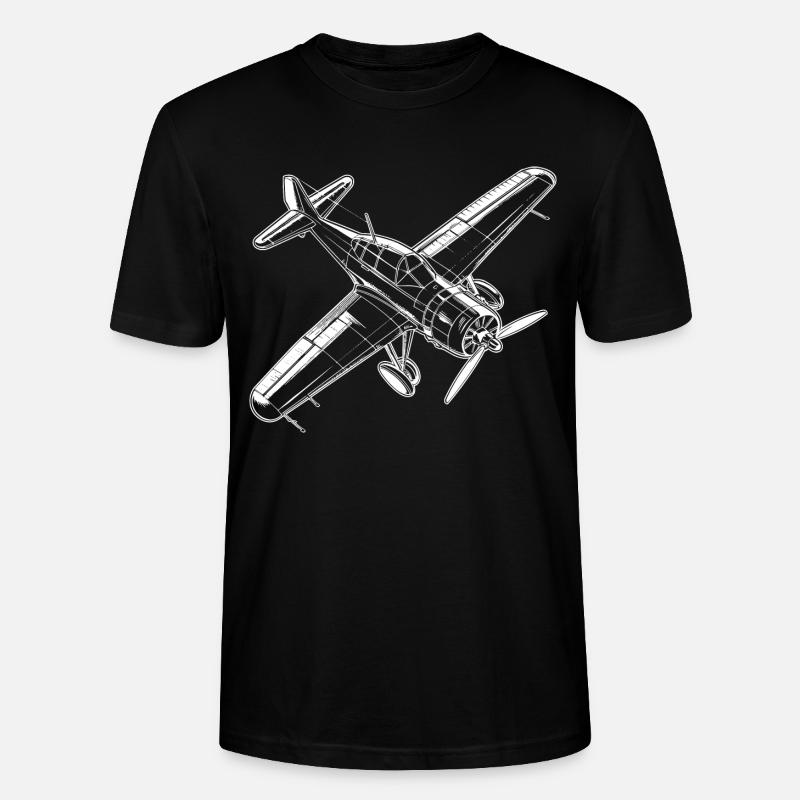 Propellerflugzeug - Stanley/Stella Unisex Bio-T-Shirt CRAFTER - Schwarz