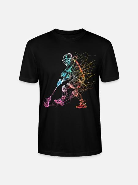 Lacrosse Player Sketch - Stanley/Stella CRAFTER Unisex Organic T-Shirt - black