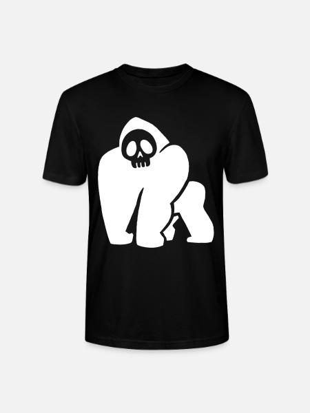 White Gorilla Skull - Stanley/Stella CRAFTER Unisex Organic T-Shirt - black