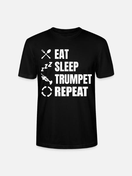 Eat Sleep Trumpet Repeat - Stanley/Stella CRAFTER Unisex Organic T-Shirt - black