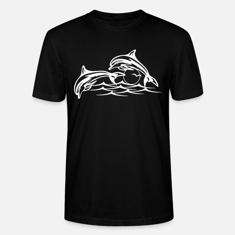 Les dauphins blancs - T-shirt bio CRAFTER Stanley Stella Unisexe - noir