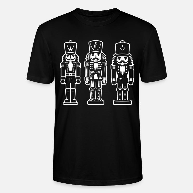 Nussknacker Trio Print - Stanley/Stella Unisex Bio-T-Shirt CRAFTER - Schwarz