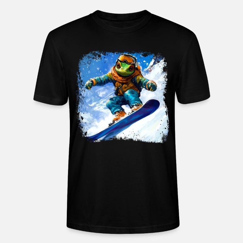 Snowboard Chamäleon - Stanley/Stella Unisex Bio-T-Shirt CRAFTER - Schwarz