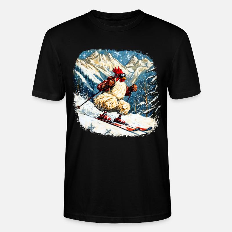 Ski Hühner - Stanley/Stella Unisex Bio-T-Shirt CRAFTER - Schwarz