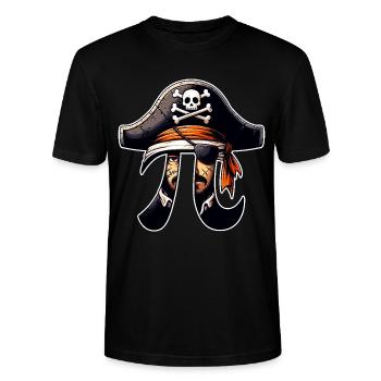 Pirate Pi Day Pirate Motif Fans de mathématiques Enseignant - T-shirt bio CRAFTER Stanley Stella Unisexe - noir - Devant - Alina (178cm) & Michal (187cm)
