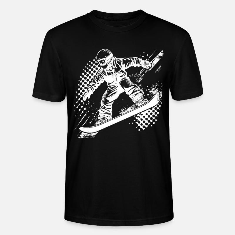 Dessin de snowboarder - T-shirt bio CRAFTER Stanley Stella Unisexe - noir
