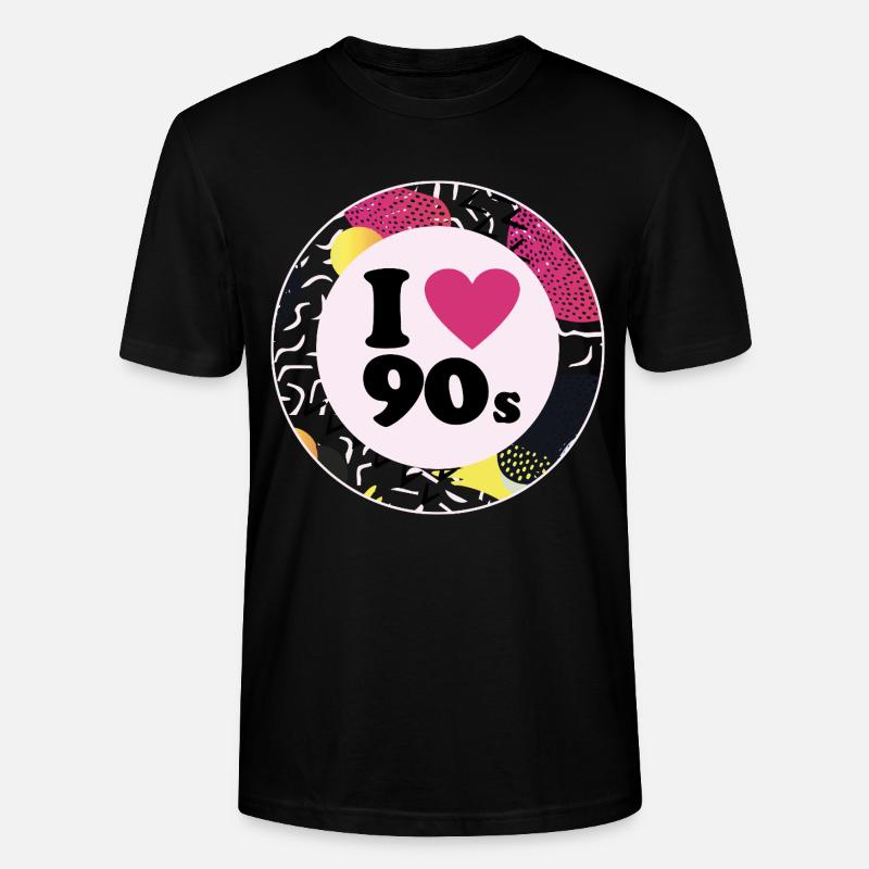 I ♥ 90s – Nostalgisches Retro-Design - Stanley/Stella Unisex Bio-T-Shirt CRAFTER - Schwarz