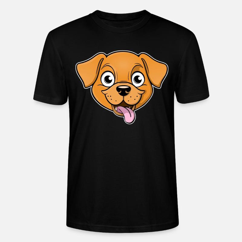Fröhliches Bild eines Hundekopfes - Stanley/Stella Unisex Bio-T-Shirt CRAFTER - Schwarz