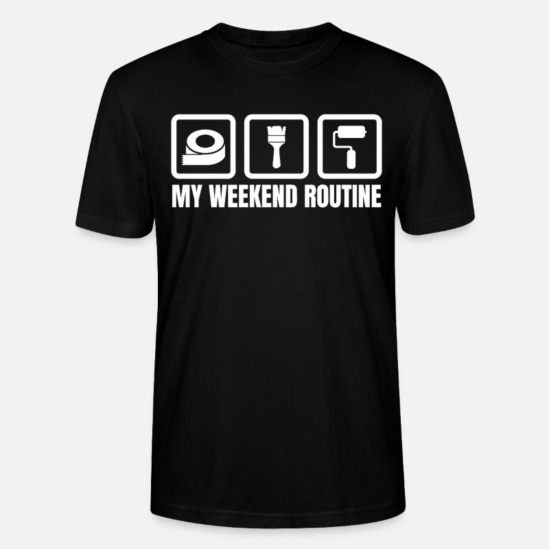 Meine Wochenendroutine - Stanley/Stella Unisex Bio-T-Shirt CRAFTER - Schwarz