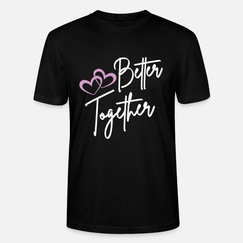 Better Together Script Hearts - T-shirt bio CRAFTER Stanley Stella Unisexe - noir