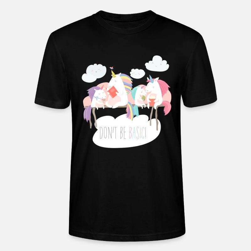 Einhorn don't be basic statement - Stanley/Stella Unisex Bio-T-Shirt CRAFTER - Schwarz