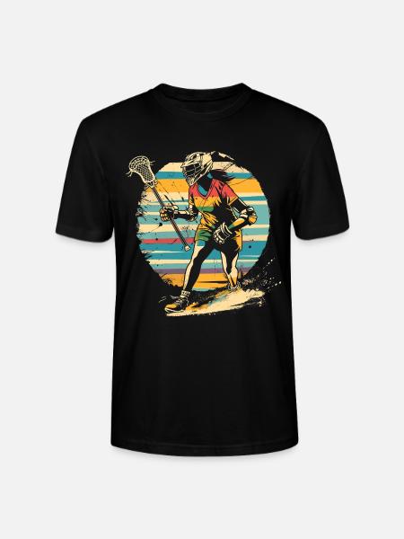 Retro Lacrosse Player 90s - Stanley/Stella CRAFTER Unisex Organic T-Shirt - black