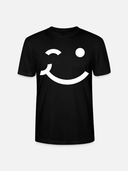 Winking face, Wink smile - Stanley/Stella CRAFTER Unisex Organic T-Shirt - black