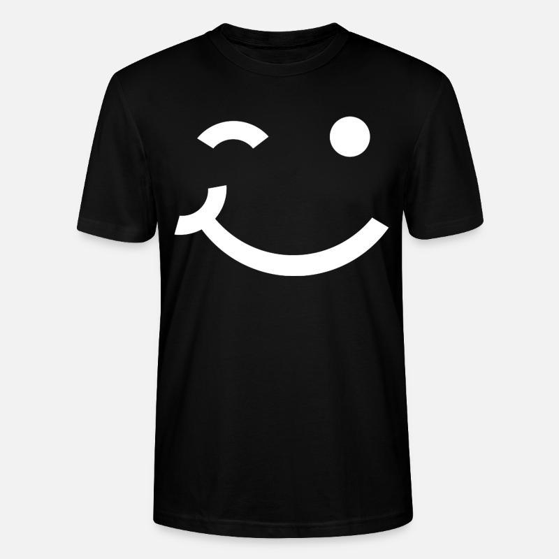 Zwinkerndes Gesicht, zwinkerndes Lächeln - Stanley/Stella Unisex Bio-T-Shirt CRAFTER - Schwarz