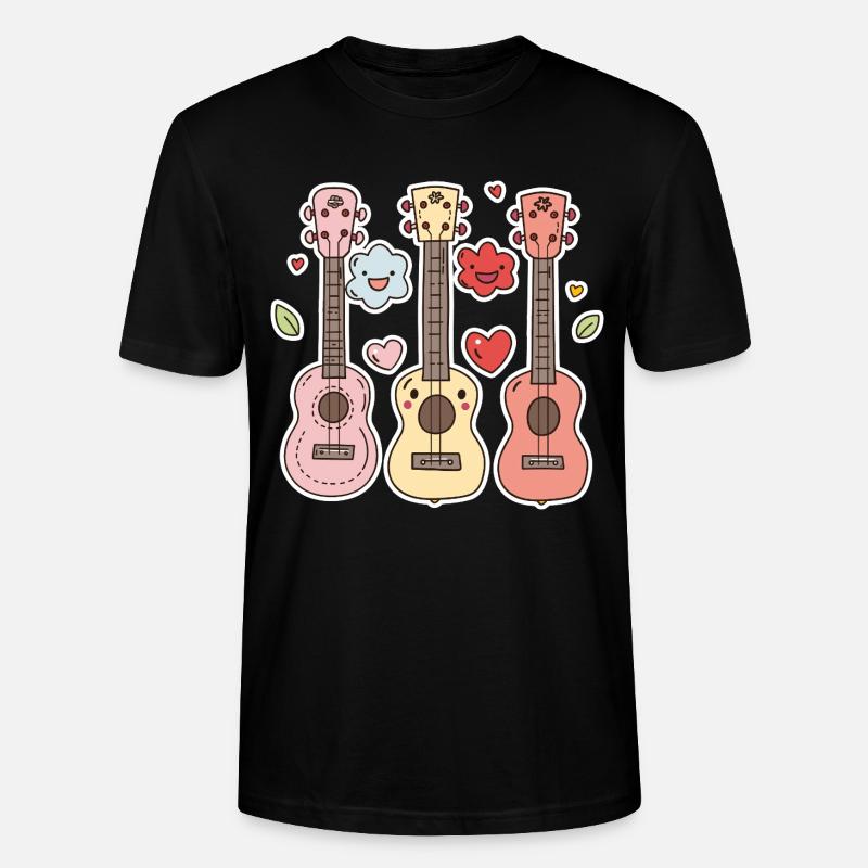Ukulélé Style Dessin Animé - T-shirt bio CRAFTER Stanley Stella Unisexe - noir