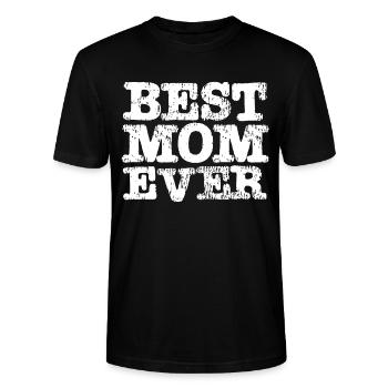 Best MOM Ever - Stanley/Stella Unisex Bio-T-Shirt CRAFTER - Schwarz - Vorne - Alina (178cm) & Michal (187cm)