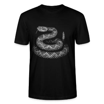 Schlange - Stanley/Stella Unisex Bio-T-Shirt CRAFTER - Schwarz - Vorne - Alina (178cm) & Michal (187cm)