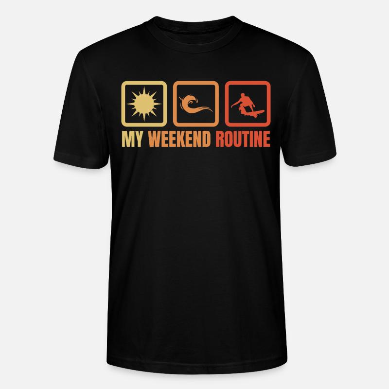 Routine du week-end de surf - T-shirt bio CRAFTER Stanley Stella Unisexe - noir