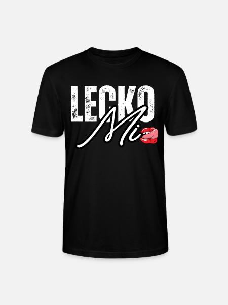 Lederoptik mit Lippenakzent - Stanley/Stella Unisex Bio-T-Shirt CRAFTER - Schwarz