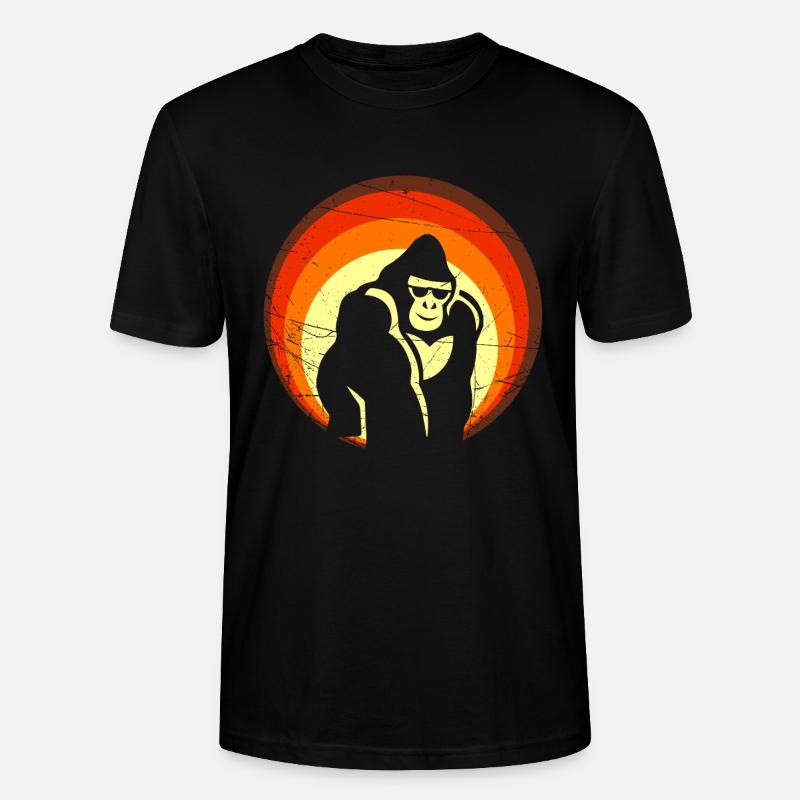 Rétro Sunset Gorilla Design - T-shirt bio CRAFTER Stanley Stella Unisexe - noir