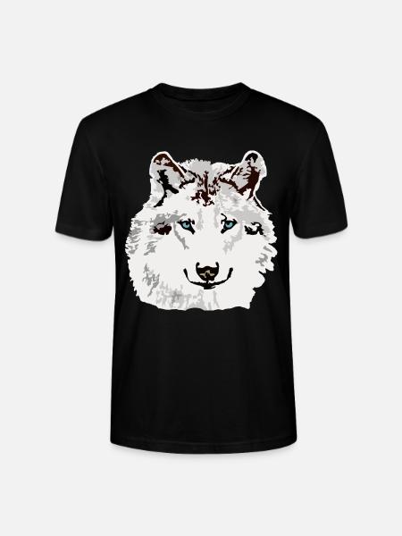 White wolf blue eyes - Stanley/Stella CRAFTER Unisex Organic T-Shirt - black