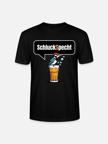 Lustiges Trinkspruch Shirt- SchluckSpecht - Stanley/Stella Unisex Bio-T-Shirt CRAFTER - Schwarz
