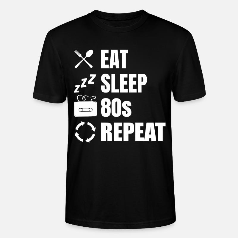 Manger dormir 80s Répéter - T-shirt bio CRAFTER Stanley Stella Unisexe - noir