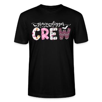Enterrement de vie de jeune fille drôle sur le thème d’Halloween - Crew - T-shirt bio CRAFTER Stanley Stella Unisexe - noir - Devant - Alina (178cm) & Michal (187cm)