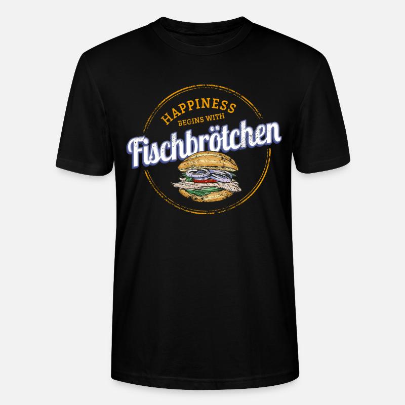 Fischbrötchen mit Matjes oder Bismarckhering - Stanley/Stella Unisex Bio-T-Shirt CRAFTER - Schwarz