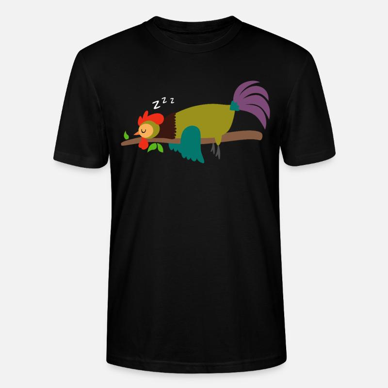 Schlafender Hahn Gockel Huhn Design Geschenk - Stanley/Stella Unisex Bio-T-Shirt CRAFTER - Schwarz