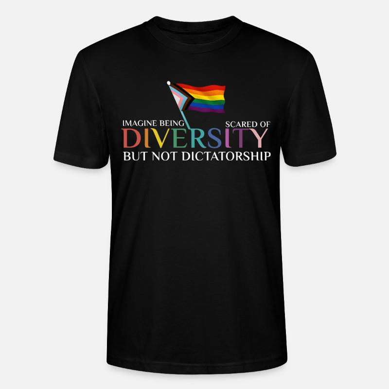 Bunte Regenbogenfahne Diversität - Stanley/Stella Unisex Bio-T-Shirt CRAFTER - Schwarz