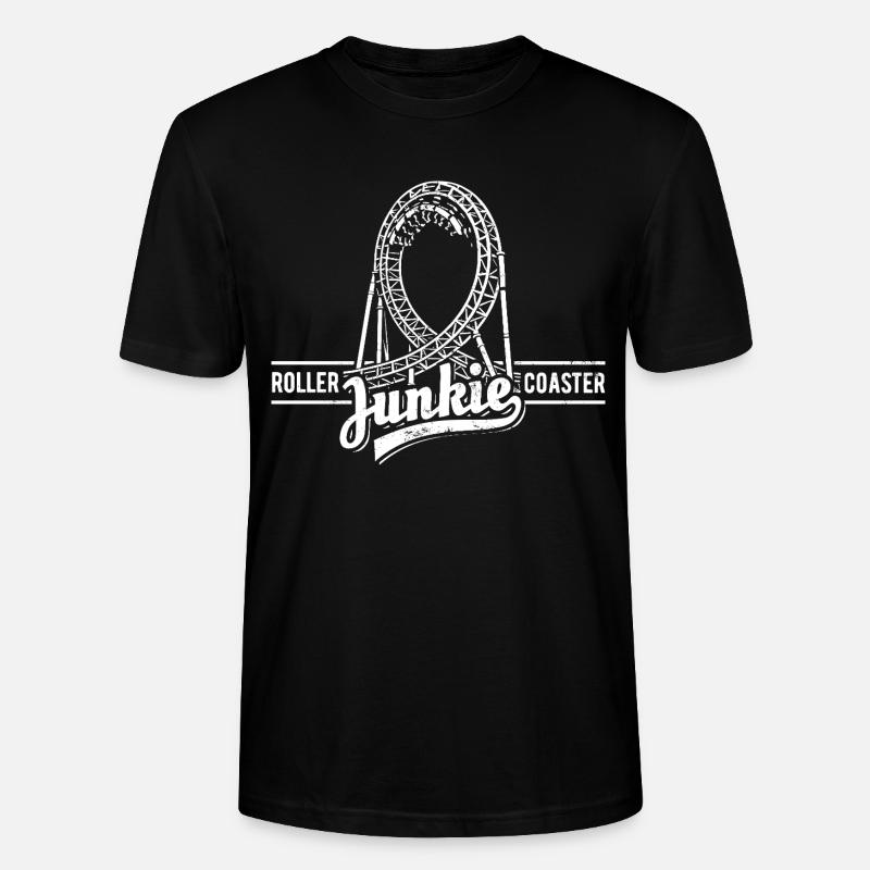 Rollercoaster Junkie - Roller Coaster - Looping - Stanley/Stella CRAFTER Unisex Organic T-Shirt - black