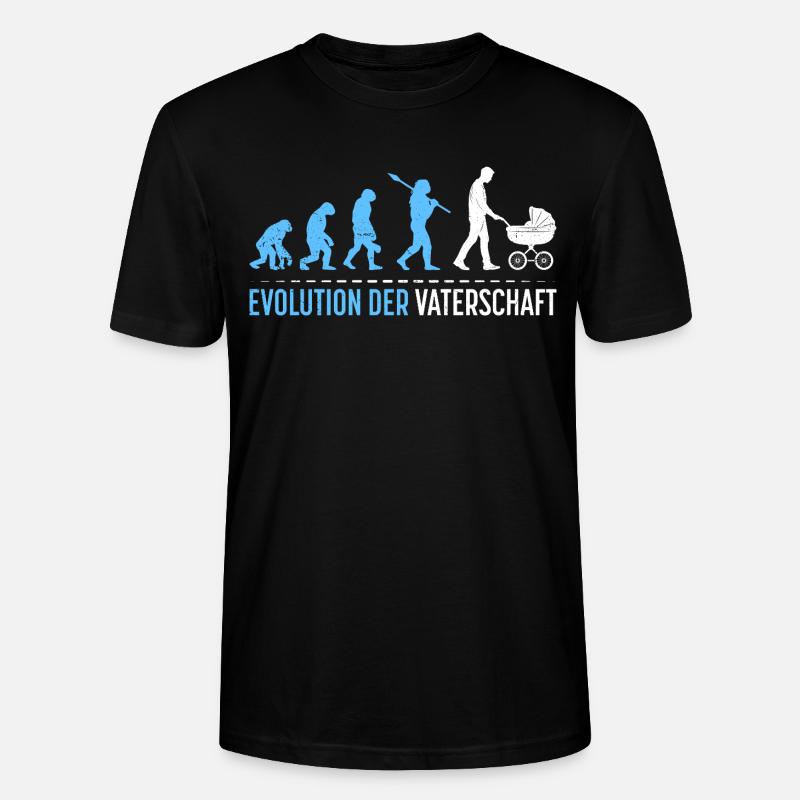 Werdender Vater EVOLUTION DER VATERSCHAFT Lustig - Stanley/Stella Unisex Bio-T-Shirt CRAFTER - Schwarz