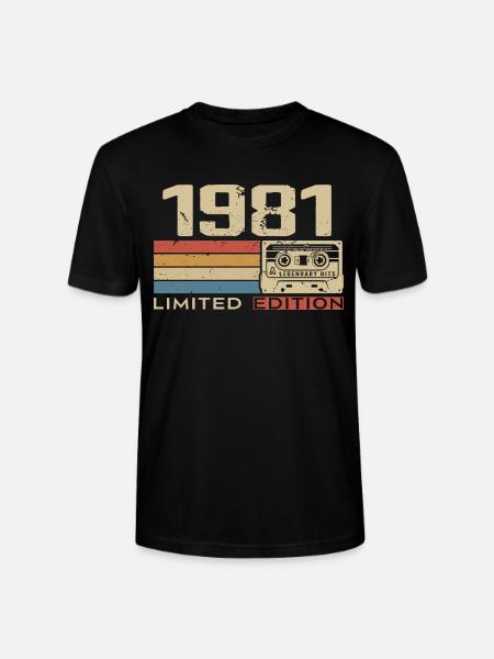 Legenden 1981 Vintage 1981 Jubileum 1981 vintage - Stanley/Stella Uniseks bio-T-shirt CRAFTER - zwart