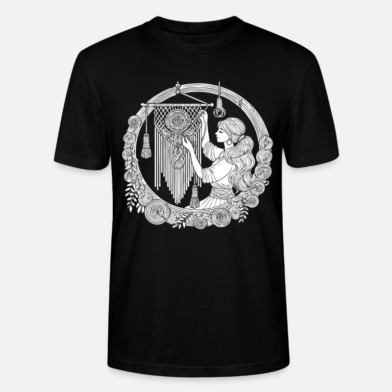 Makramee Design – Kreativität & Boho Style - Stanley/Stella Unisex Bio-T-Shirt CRAFTER - Schwarz