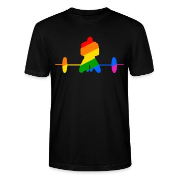 colorful weightlifting gift - Stanley/Stella CRAFTER Unisex Organic T-Shirt - black - Front - Alina (178cm) & Michal (187cm)