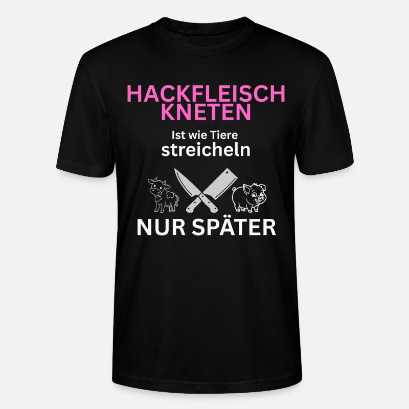 Fleisch Esser - Tiere streicheln-nur Später - Stanley/Stella Unisex Bio-T-Shirt CRAFTER - Schwarz
