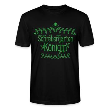 Schrebergarten Königin Kleingarten - Stanley/Stella Unisex Bio-T-Shirt CRAFTER - Schwarz - Vorne - Alina (178cm) & Michal (187cm)