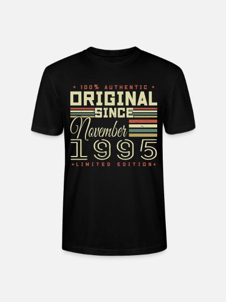 Birthday Gift November 1995 - Stanley/Stella CRAFTER Unisex Organic T-Shirt - black