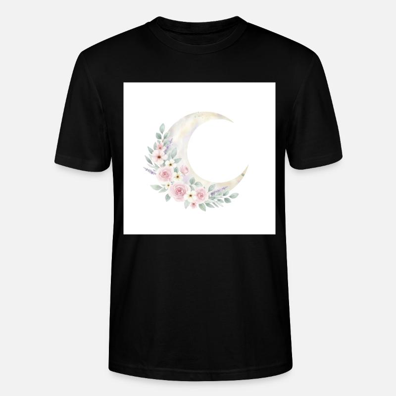 Couronne de fleurs de lune - T-shirt bio CRAFTER Stanley Stella Unisexe - noir