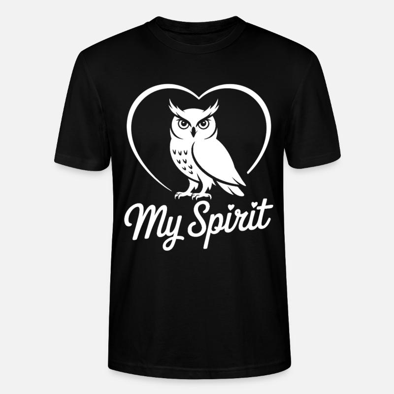 Eule mit Herz - Stanley/Stella Unisex Bio-T-Shirt CRAFTER - Schwarz