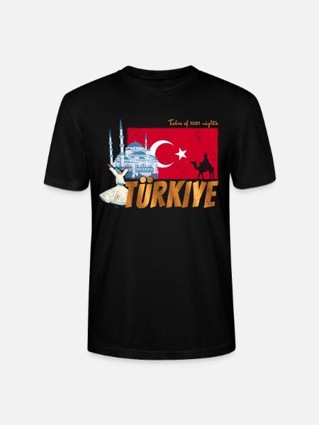 Türkiye Istanbul Vintage Flaga Turcja Sovenir - Ekologiczna koszulka typu unisex Stanley/Stella CRAFTER - czarny