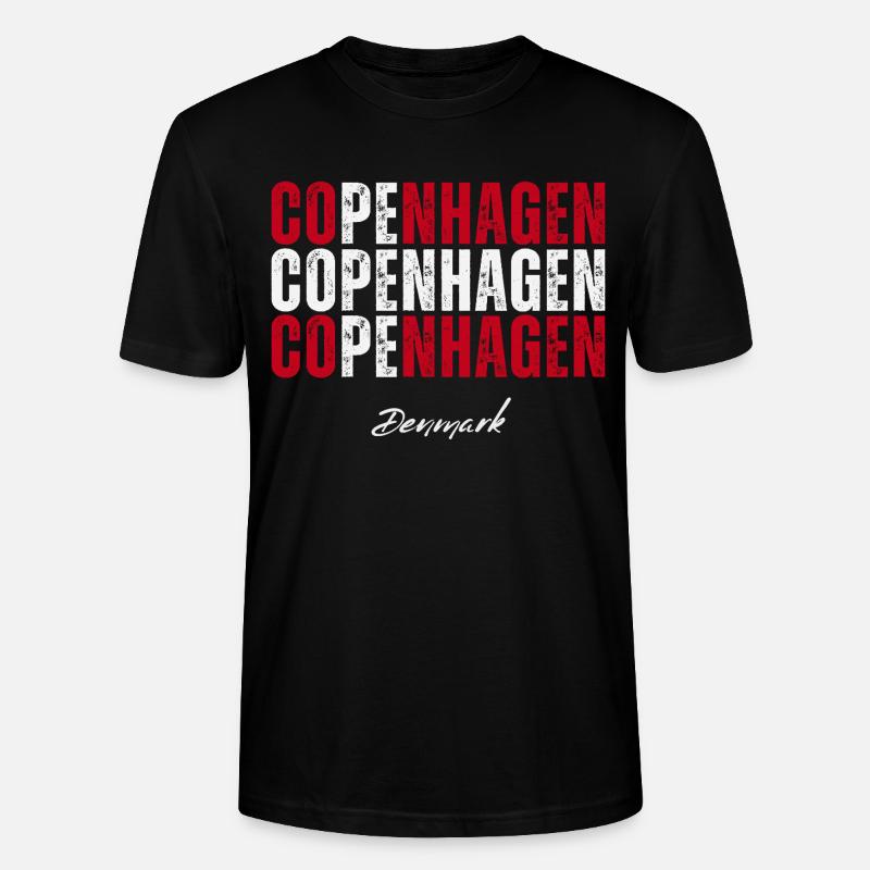 Copenhague Danemark, souvenir de Copenhague - T-shirt bio CRAFTER Stanley Stella Unisexe - noir