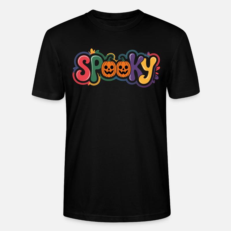 Lettrage citrouille effrayant - T-shirt bio CRAFTER Stanley Stella Unisexe - noir
