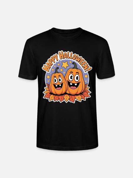 Fröhliche Kürbisse Halloween Duo - Stanley/Stella Unisex Bio-T-Shirt CRAFTER - Schwarz